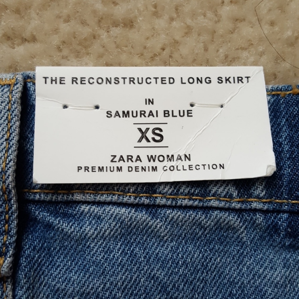 NWT Zara Reconstructed Long Denim Skirt in Samurai - Picture 6 of 7